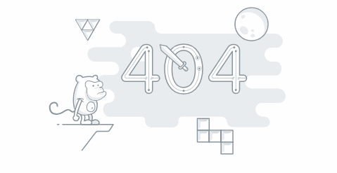 404 страница с SVG анимацией - обезьяна